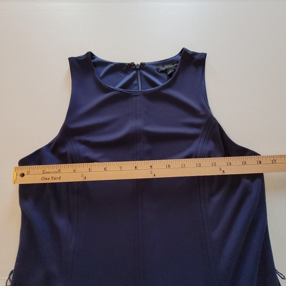 Banana Republic Blue Sleeveless Midi Dress Sz 8 - Picture 8 of 11